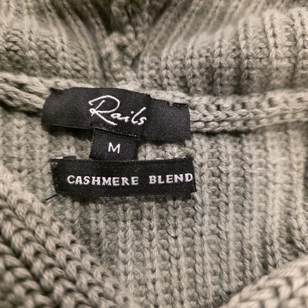 Rails Emery Moss Cashmere Blend Hoodie Sweater Medium - Picture 6 of 6